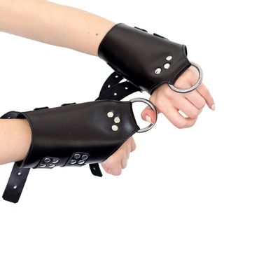 Манжети для підвісу за руки Kinky Hand Cuffs For Suspension з натуральної шкіри, колір чорний SO5183 фото