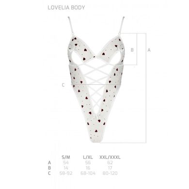 Еротичний боді з малюнком LOVELIA BODY white S/M - Passion SO4757 фото