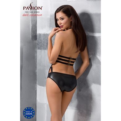 Сексуальне боді-монокіні Passion LAMIS BODY L/XL black, стрепи, блискуча ламе PS24801 фото