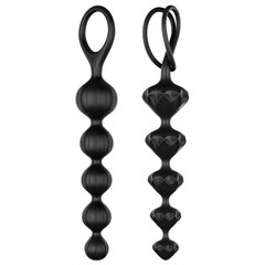 Набор анальных бус Satisfyer Beads Black, силикон, макс. диаметр 3,3 см и 3,5 см SO2740 фото