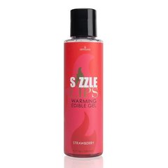 Согревающий массажный гель Sensuva Sizzle Lips Strawberry (125 мл), без сахара, съедобный SO3210 фото