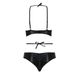 Комплект белья Passion NAVEL SET black L/XL Black, трусики, лиф, кружевные и латексные вставки PS24901 фото 6