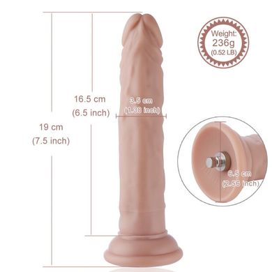 Реалістичний фалоімітатор для секс-машин Hismith 7.5″ Flexible Silicone Dildo, система KlicLok SO6203 фото