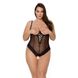 Боді Passion Exclusive North Body 4XL/5XL black, відкриті груди, з доступом, вініл та мережива SO7108 фото 1