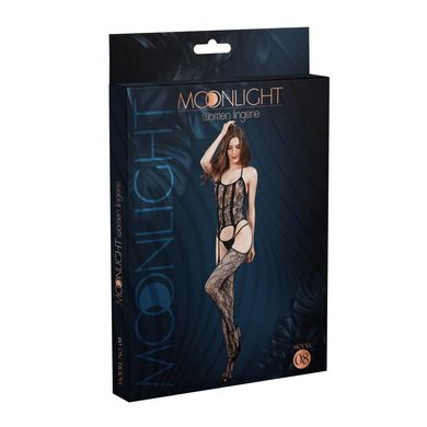 Бодистокинг с доступом Moonlight Model 08 XS-L Black, имитация корсета и чулок на подвязках SO6341 фото