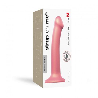 Насадка для страпона Strap-On-Me Mono Density Dildo Rose M, диам. 3,3см, однослойный силикон, гибкий SO3568 фото