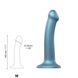 Насадка для страпона Strap-On-Me Mono Density Dildo Blue M, диам. 3,3см, однослойный силикон, гибкий SO3569 фото 4