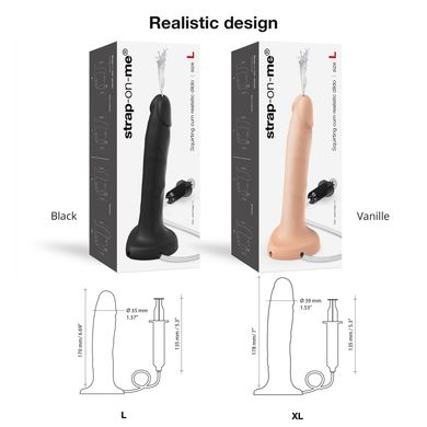 Кончающий фаллоимитатор Strap-On-Me SQUIRTING CUM DILDO REALISTIC Black L SO9015 фото