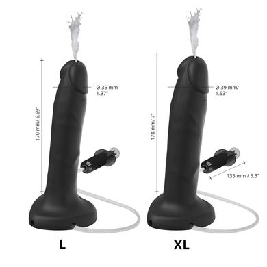 Фалоімітатор, що кінчає Strap-On-Me SQUIRTING CUM DILDO REALISTIC Black L SO9015 фото