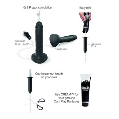 Кончающий фаллоимитатор Strap-On-Me SQUIRTING CUM DILDO REALISTIC Black L SO9015 фото