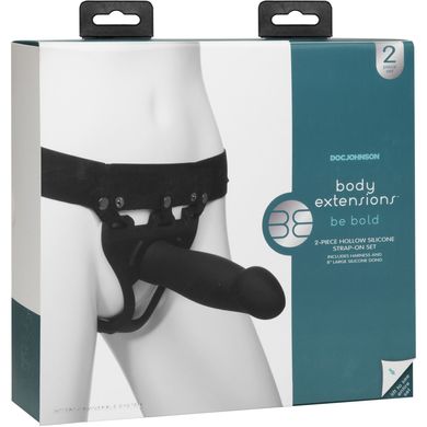 Страпон унисекс Doc Johnson Body Extensions – Be Bold, полая насадка SO6059 фото