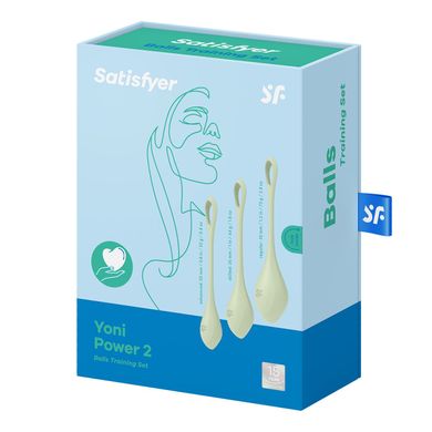 Набор йони бусин Satisfyer Yoni Power 2 Light Green, диаметр 2-2,5-3см, вес 22-44-73гр SO5549 фото