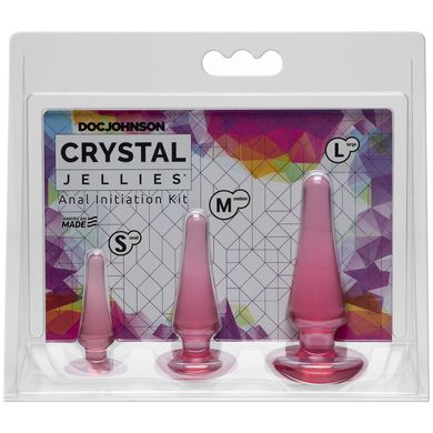 Набір анальних пробок Doc Johnson Crystal Jellies - Pink, макс. діаметр 2см - 3 см - 4 см SO1975 фото