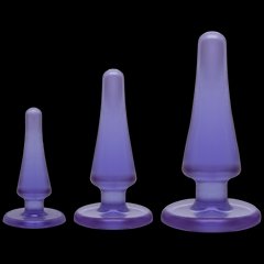 Набор анальных пробок Doc Johnson Crystal Jellies Anal - Purple, макс. диаметр 2см - 3см - 4см SO1977 фото