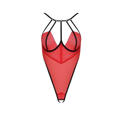 Боди с высоким вырезом бедра AKITA BODY red XXL/XXXL - Passion Exclusive PS24203 фото