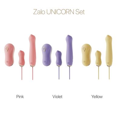 Набор 3в1 Zalo — UNICORN Set Pink, виброяйцо, пульсатор, вакуумный стимулятор SO6687 фото