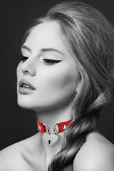 Чокер с замочком-сердечком Bijoux Pour Toi - HEART LOCK Red, экокожа SO1884 фото