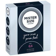 Презервативи Mister Size - pure feel - 64 (3 condoms), товщина 0,05 мм SO8037 фото