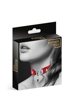 Чокер з замочком-сердечком Bijoux Pour Toi - HEART LOCK Red, екошкіра SO1884 фото