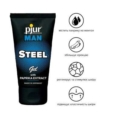 Гель для пениса стимулирующий pjur MAN Steel Gel 50 ml с экстрактом паприки и ментолом PJ12910 фото