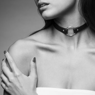 Чокер з екошкіри Bijoux Indiscrets Maze – Single Choker Black SO5913 фото