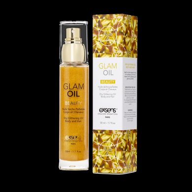 Масло для тела с блеском EXSENS Glam Oil 50мл, с маслом миндаля, без парабенов и феноксиэтанола SO2363 фото