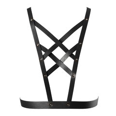 Портупея з екошкіри Bijoux Indiscrets Maze – Cross Cleavage Harness Black SO5915 фото