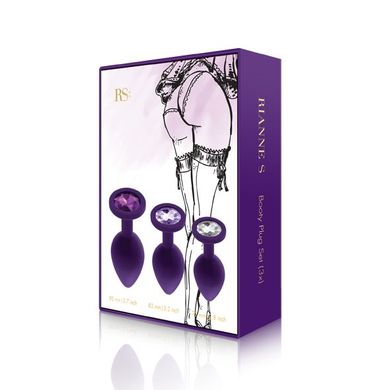 Набор анальных пробок с кристаллом Rianne S: Booty Plug Set Purple, диаметр 2,7см, 3,5см, 4,1см SO3908 фото