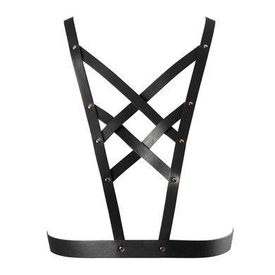 Портупея из экокожи Bijoux Indiscrets Maze – Cross Cleavage Harness Black SO5915 фото