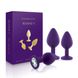 Набор анальных пробок с кристаллом Rianne S: Booty Plug Set Purple, диаметр 2,7см, 3,5см, 4,1см SO3908 фото 1