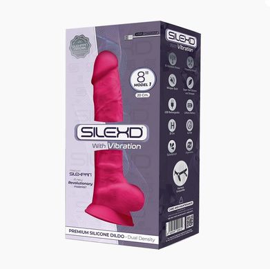 Фалоімітатор з вібрацією SilexD Vetus Vibro Pink (MODEL 1 size 8in), двошаровий, діаметр 4,2см SO4654 фото