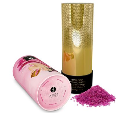 Пінлива сіль для ванни Shunga Dead Sea salt Oriental Crystals — Rose Petal (500 г), сіль Мертвого мо SO6893 фото