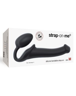 Безремінний страпон Strap-On-Me Black M, повністю регульований, діаметр 3,3 см SO2711 фото