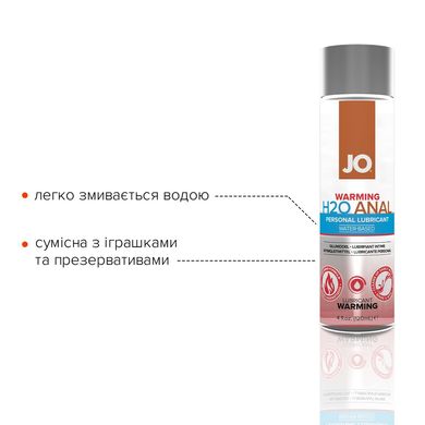 Анальна змазка System JO ANAL H2O — WARMING (120 мл), розігрівальна, на водній основі SO1681 фото