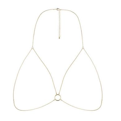 Цепочка портупея Bijoux Indiscrets Magnifique Bra Chain - Gold, украшение на тело SO2656 фото