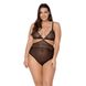 Боді Passion Amberly Body 4XL/5XL black, асиметричний крій, мереживний ліф, золота нитка SO7049 фото 1