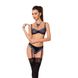 Кружевной комплект белья Passion GISELE SET XXL/XXXL Black, бюстгальтер, трусики с пажами PS24609 фото 1