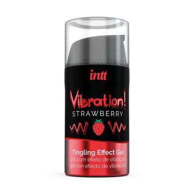 Жидкий вибратор Intt Vibration Strawberry (15 мл), густой гель, очень вкусный, действует до 30 минут SO2921 фото