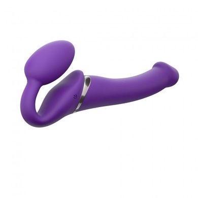 Безремневой страпон с вибрацией Strap-On-Me Vibrating Violet M диаметр 3,3см, пульт ДУ, регулируемый SO3825 фото